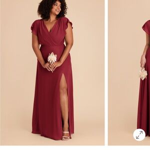 Birdy GreyChiffon Burgundy Dress